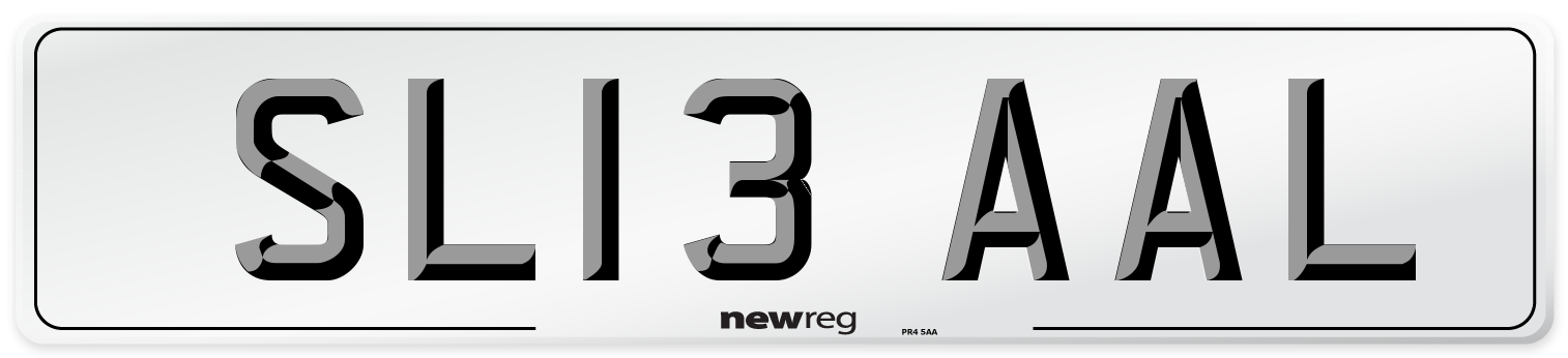 SL13 AAL Number Plate from New Reg